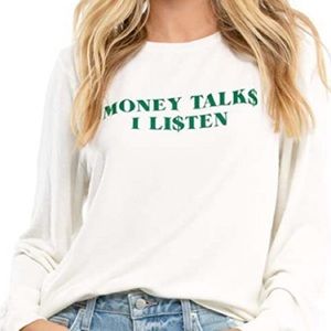 Wild Fox ‘Money Talks I Listen” Baggy Beach Jumper